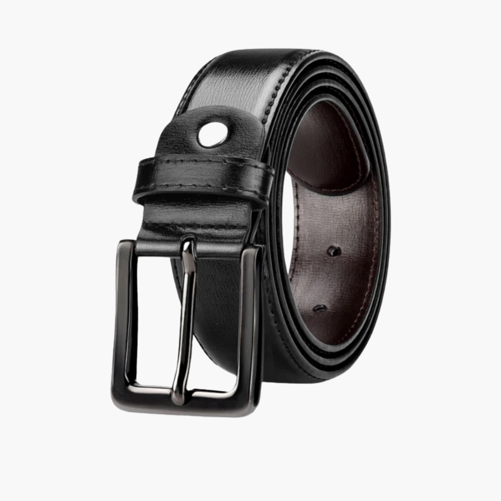 Ceinture en cuir noire Old money