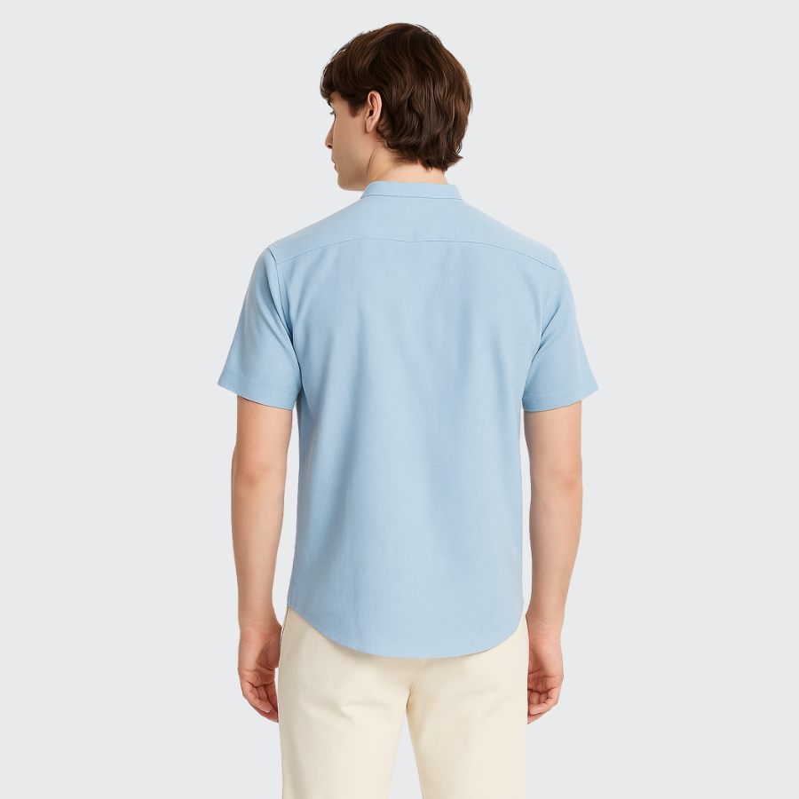 Chemise col officier en laine Old money