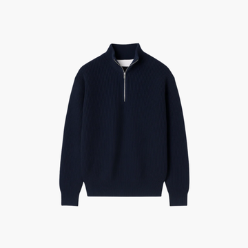 Pull col montant zippé cachemire Old money