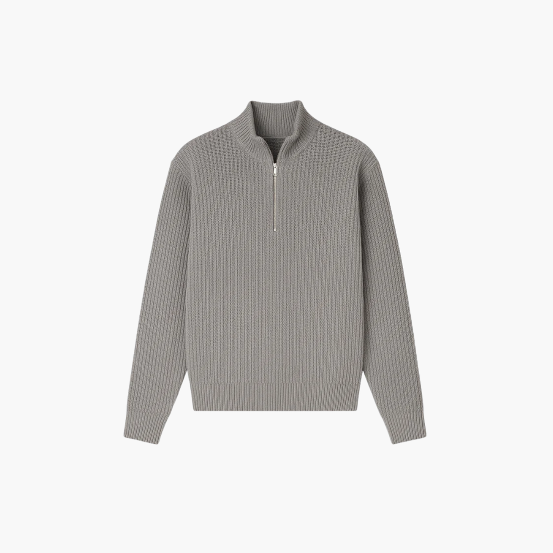 Pull col montant zippé cachemire Old money