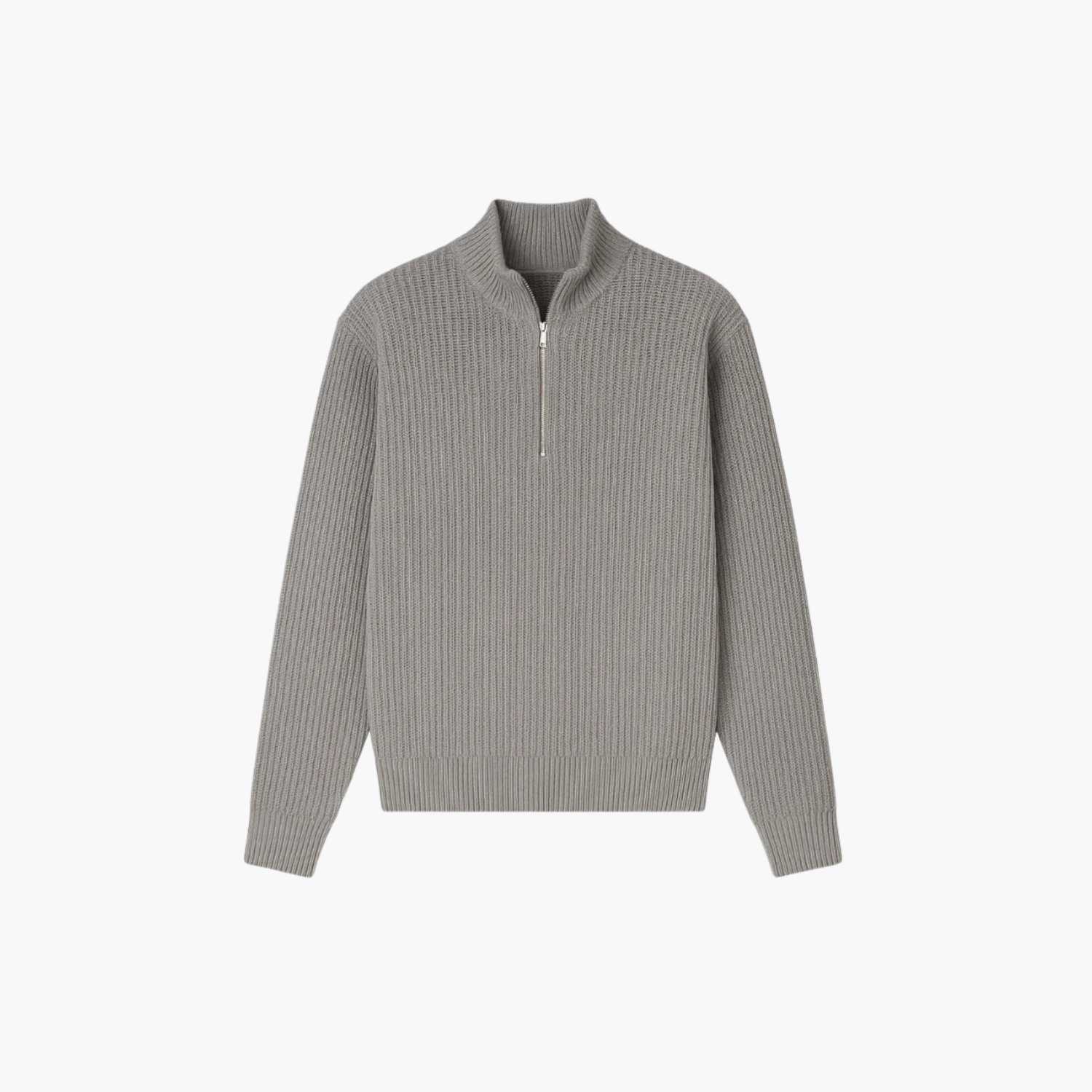 Pull col montant zippé cachemire Old money