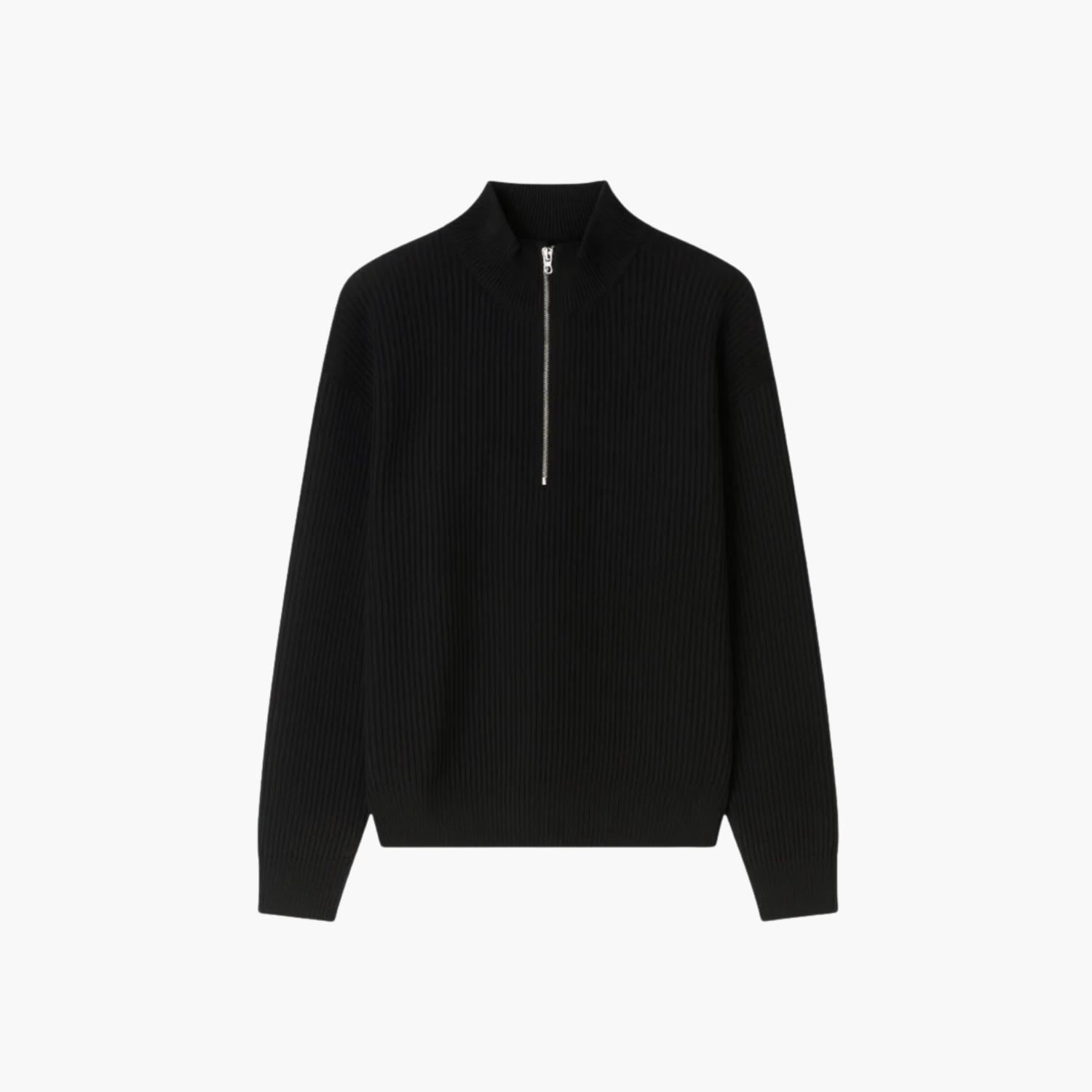 Pull col montant zippé cachemire Old money