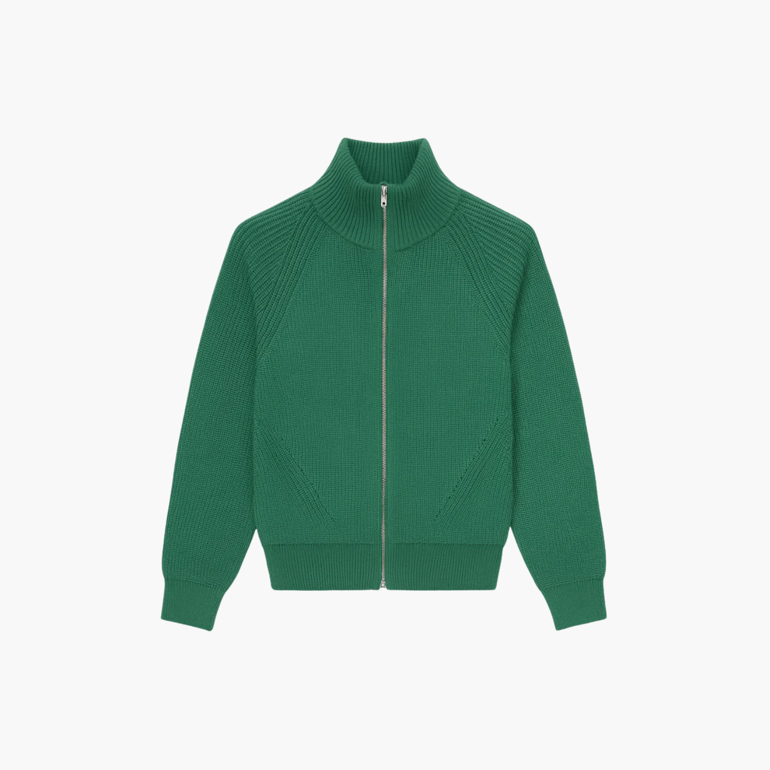 Gillet zippé col montant en laine Old money