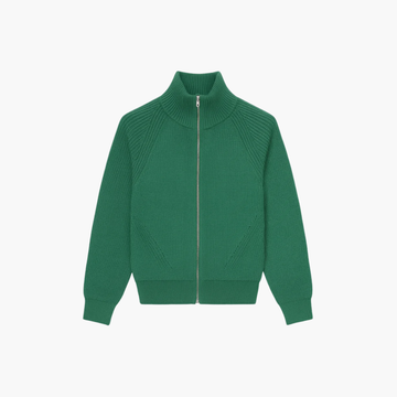 Gillet zippé col montant en laine Old money