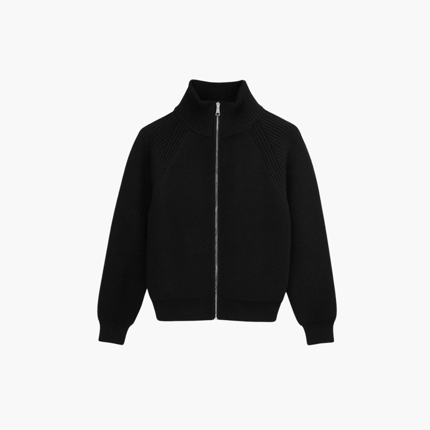 Gillet zippé col montant en laine Old money