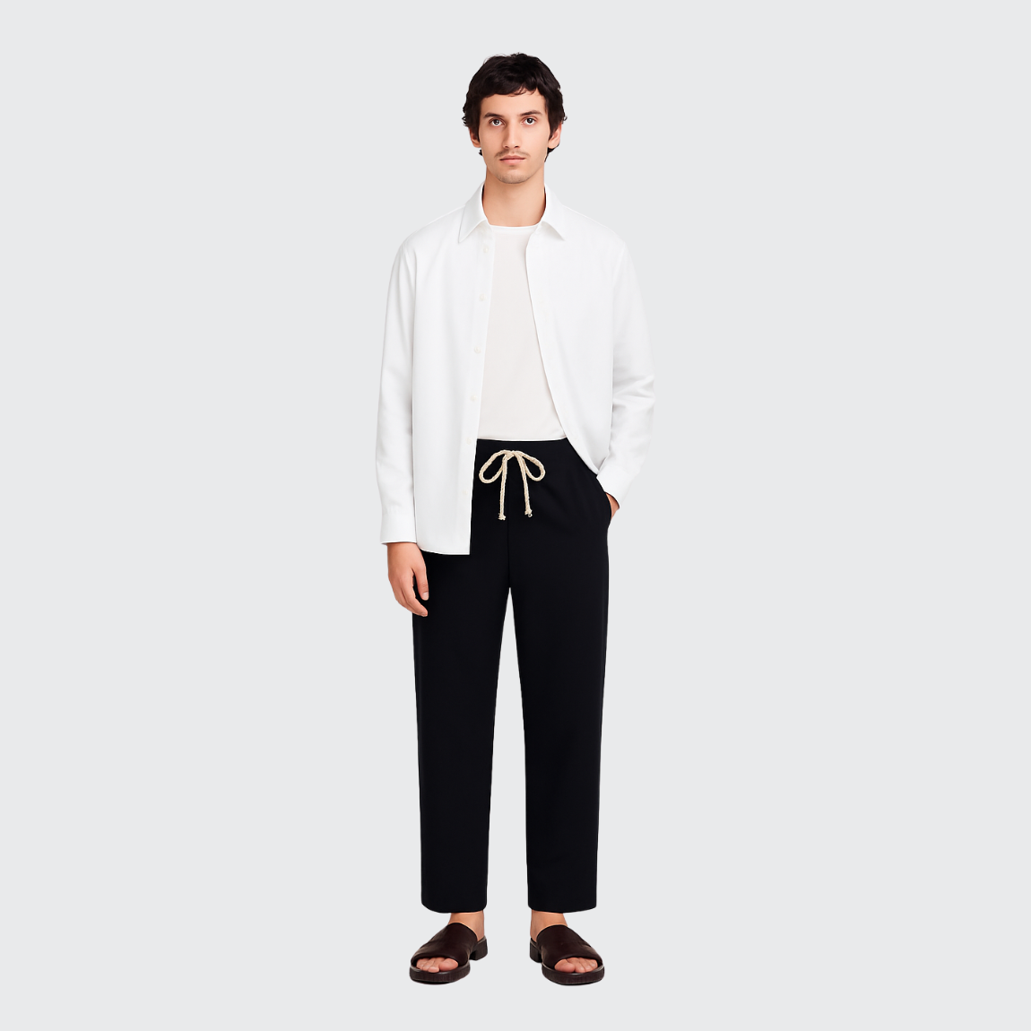 Pantalon ample en lin Old money