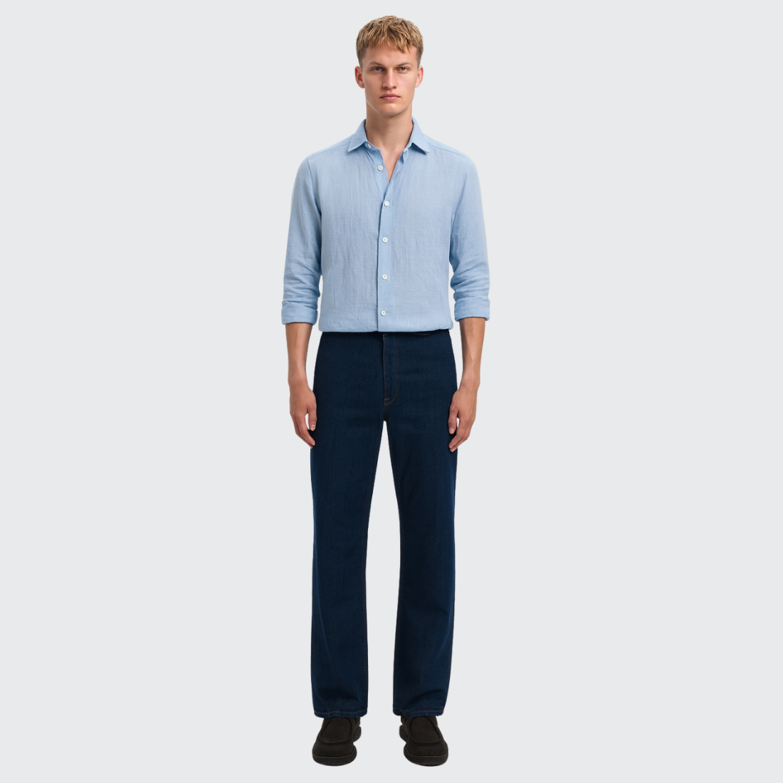 Chemise manches longues en cachemire et laine mérinos Old money