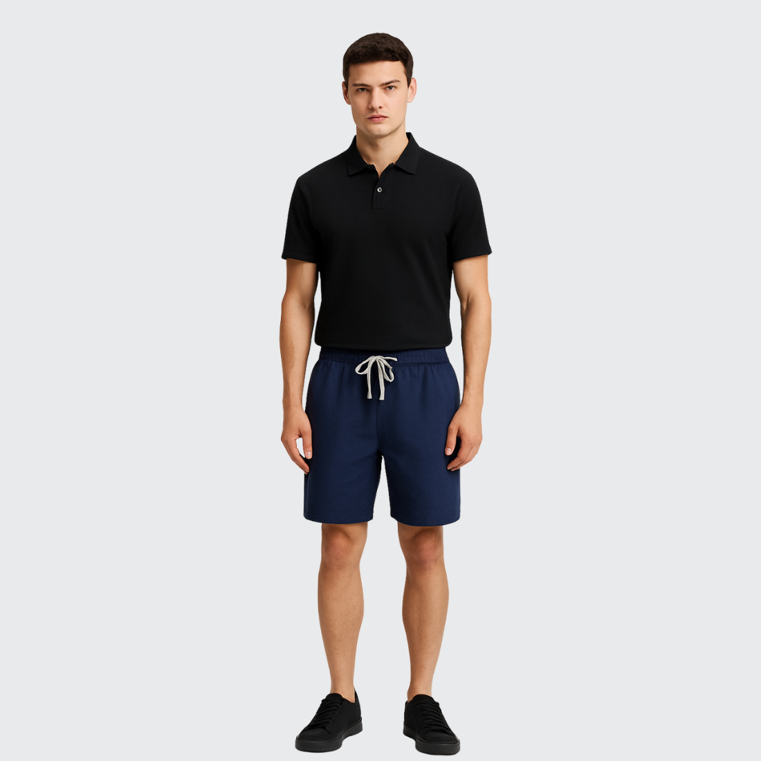 Short décontracté à cordon en coton Old money