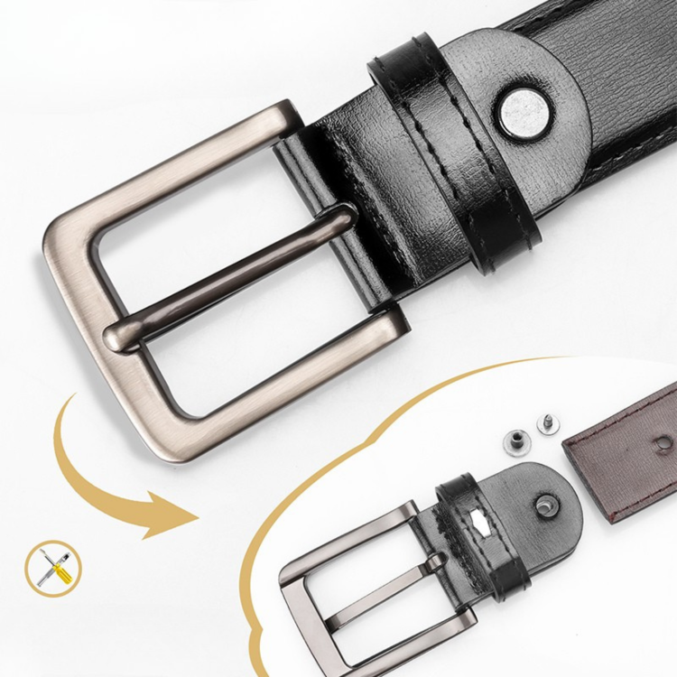 Ceinture en cuir noire Old money